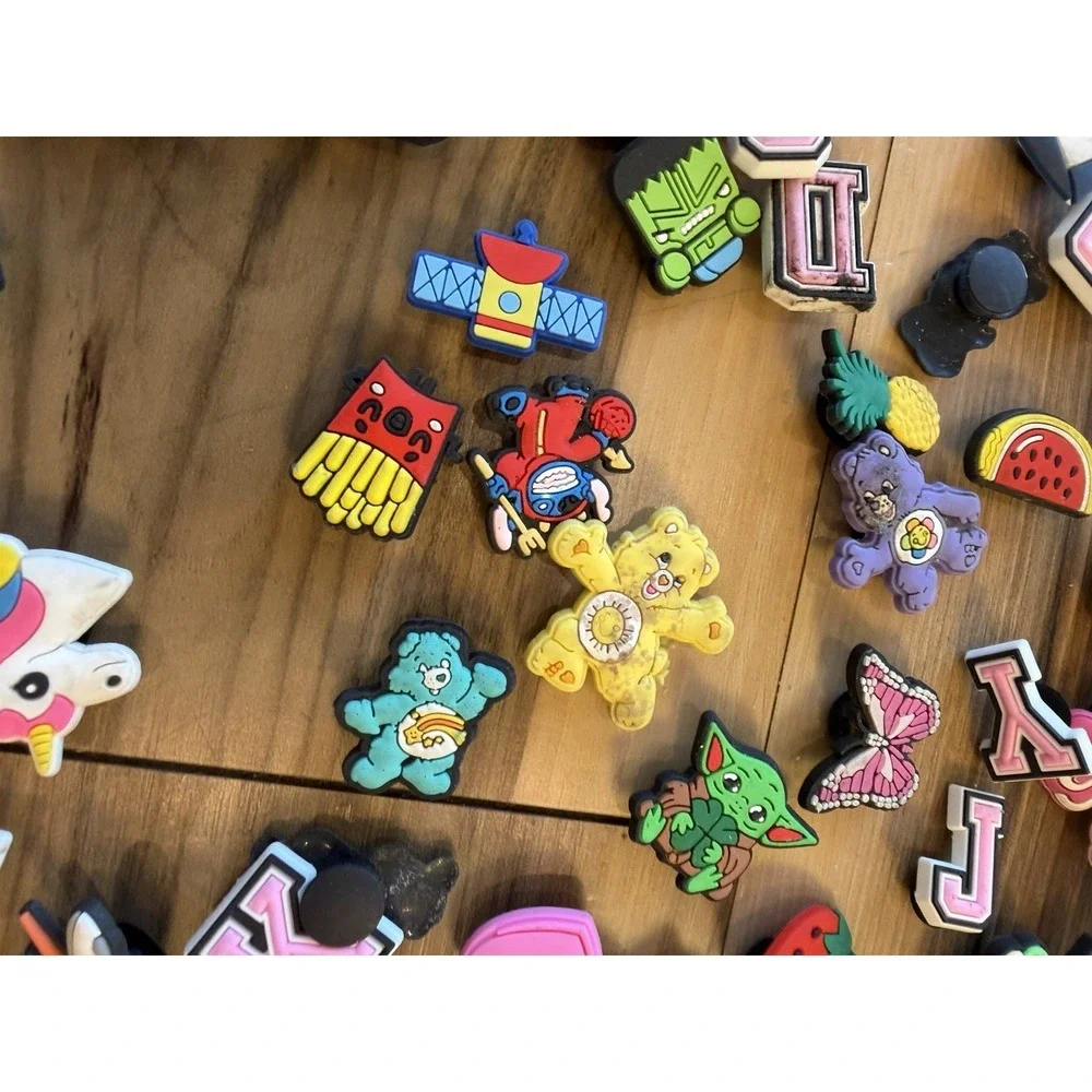 Shoe Charms Lot ~70pcs Jibbitz Style Croc Accessories Mixed Cartoon Letters